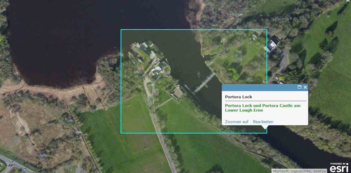Portora Lock Lower Lough Erne; © esri; click to Arcgis Map "Lower Lough Erne"