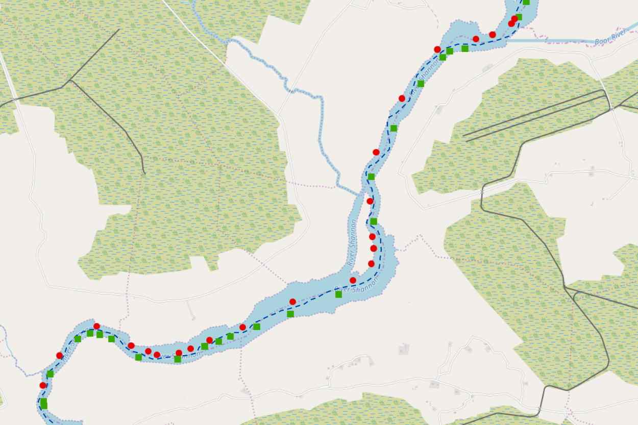 Inchinalee Island Shannon Navigation; click to ArcGis Map "Shannon Map"