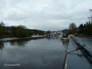 Moored below the bridge at Graiguenamanagh