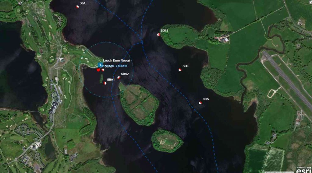 Coordinates Lough Erne Golf Resort; © esri