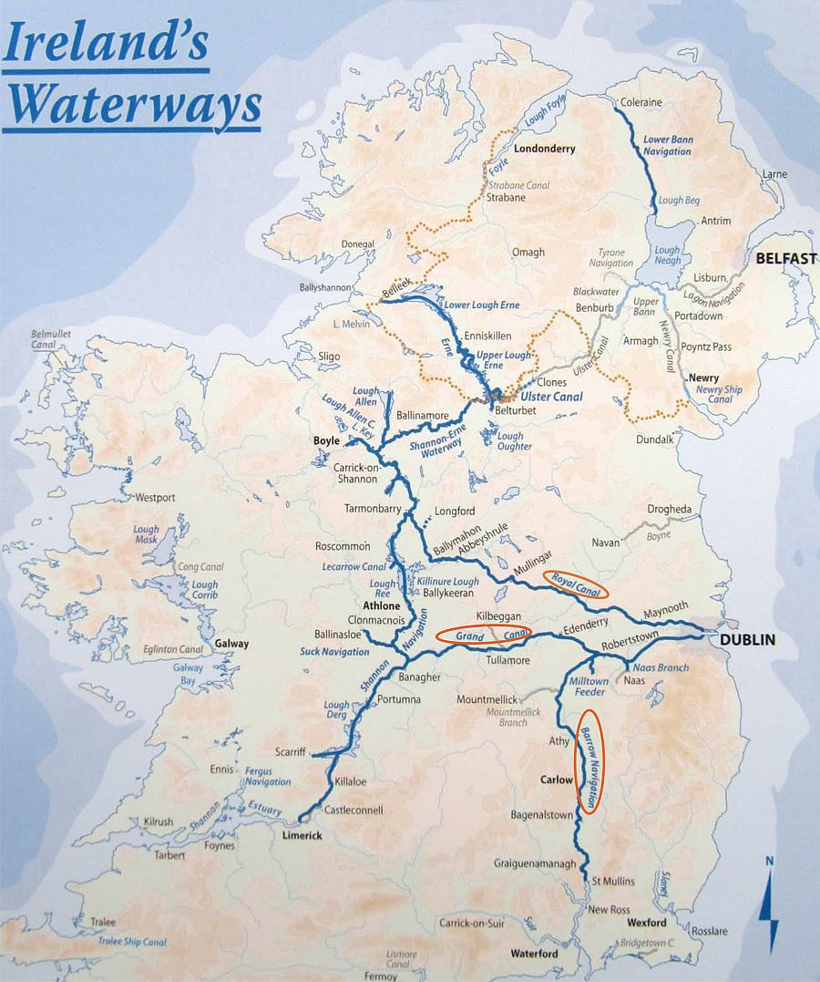 Map Inland Waterways Ireland