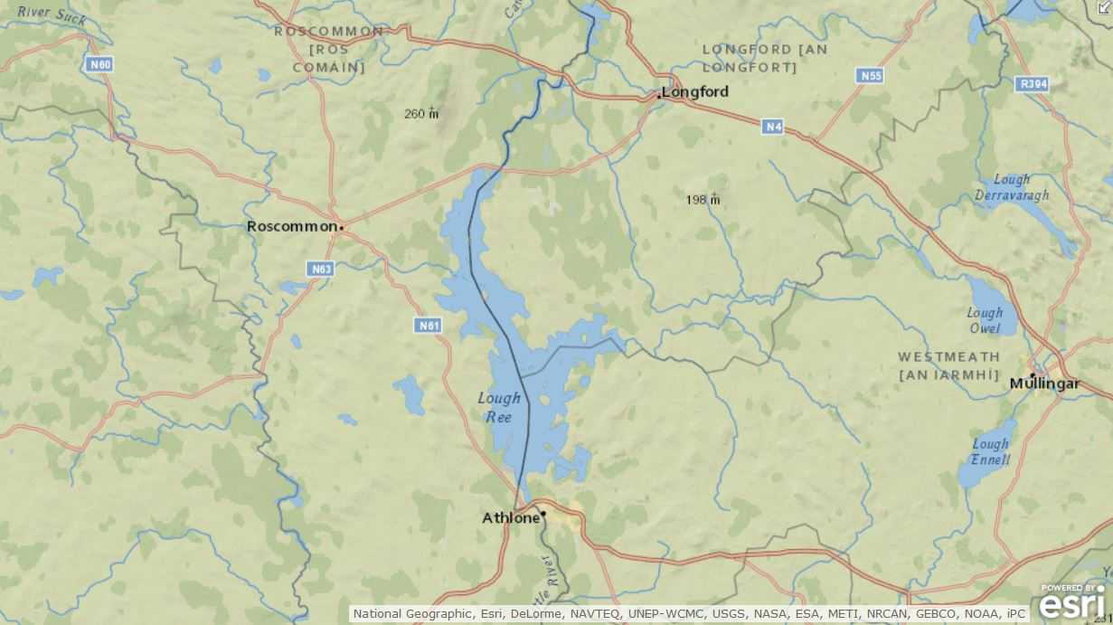 Lough-Ree-Ireland; © esri; click picture to " Esri Lough Ree Map"