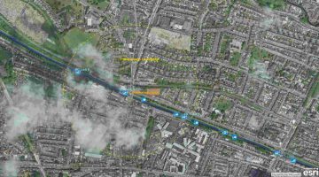 17th to 12th Level Kilcock to Dublin; © esri; click to " ArcGis Map at Royal Canal"