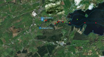 Scarriff Harbour Map © esri; click picture to ArcGis Map Scarriff River