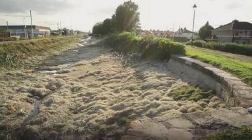 The ruptured pipe sucked water from the canal