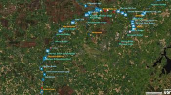 McCartneys Lock, and the 24th Level Barrow Line;© esri