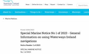 Waterways Ireland Special Marine Notice 01 of 2023